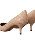 Dolce & Gabbana Elegant Beige Leather Pumps