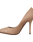 Dolce & Gabbana Elegant Beige Nude Leather Pumps