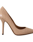 Dolce & Gabbana Elegant Beige Nude Leather Pumps