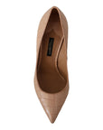 Dolce & Gabbana Elegant Beige Nude Leather Pumps