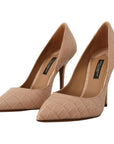 Dolce & Gabbana Elegant Beige Nude Leather Pumps