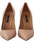 Dolce & Gabbana Elegant Beige Nude Leather Pumps