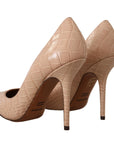 Dolce & Gabbana Elegant Beige Nude Leather Pumps