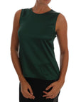 Dolce & Gabbana Sleeveless Silk Top in Dark Green