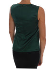 Dolce & Gabbana Sleeveless Silk Top in Dark Green