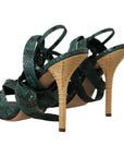 Dolce & Gabbana Elegant Green Python Strappy Heels