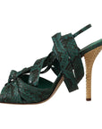 Dolce & Gabbana Elegant Green Python Strappy Heels