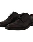 Dolce & Gabbana Elegant Purple Leather Derby Formal Shoes