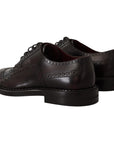Dolce & Gabbana Elegant Purple Leather Derby Formal Shoes