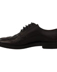 Dolce & Gabbana Elegant Purple Leather Derby Formal Shoes