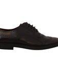 Dolce & Gabbana Elegant Purple Leather Derby Formal Shoes