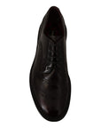 Dolce & Gabbana Elegant Purple Leather Derby Formal Shoes