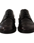 Dolce & Gabbana Elegant Purple Leather Derby Formal Shoes