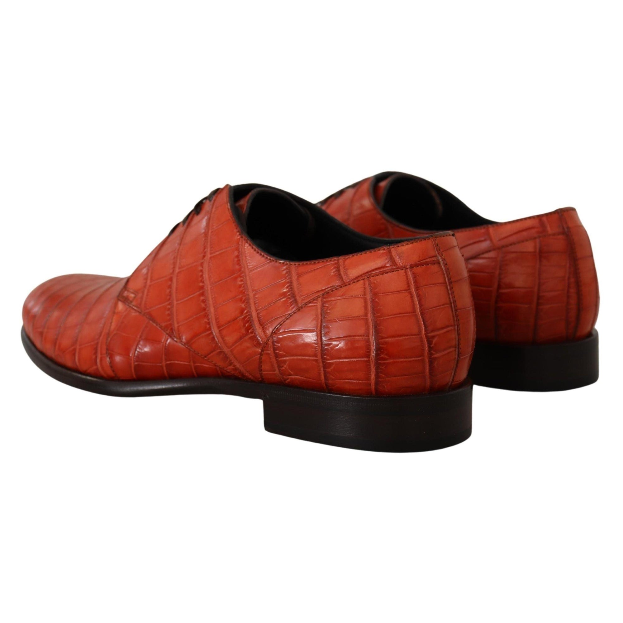 Dolce & Gabbana Exquisite Exotic Croc Leather Lace-Up Dress Shoes