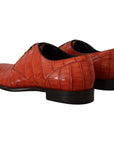 Dolce & Gabbana Exquisite Exotic Croc Leather Lace-Up Dress Shoes