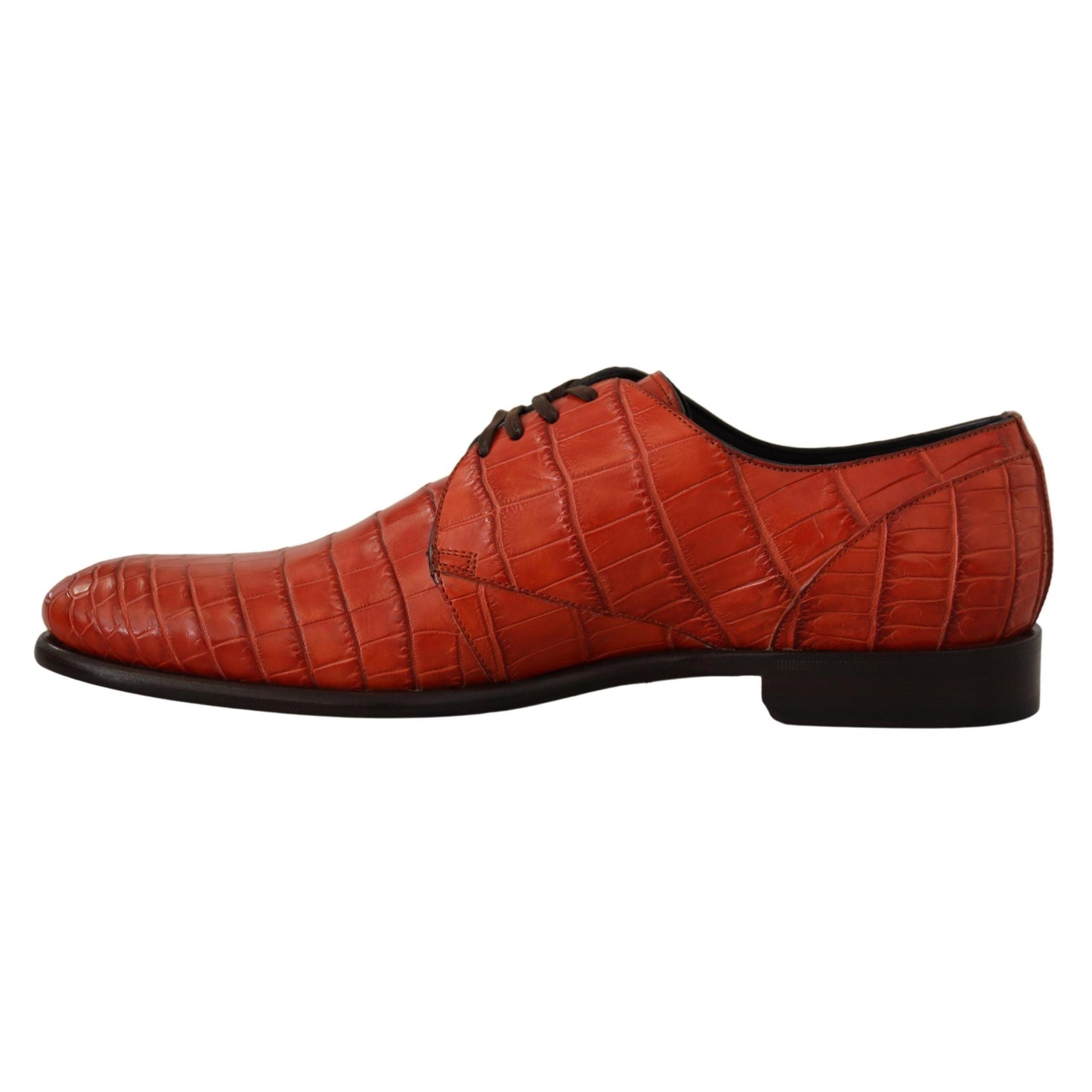 Dolce & Gabbana Exquisite Exotic Croc Leather Lace-Up Dress Shoes
