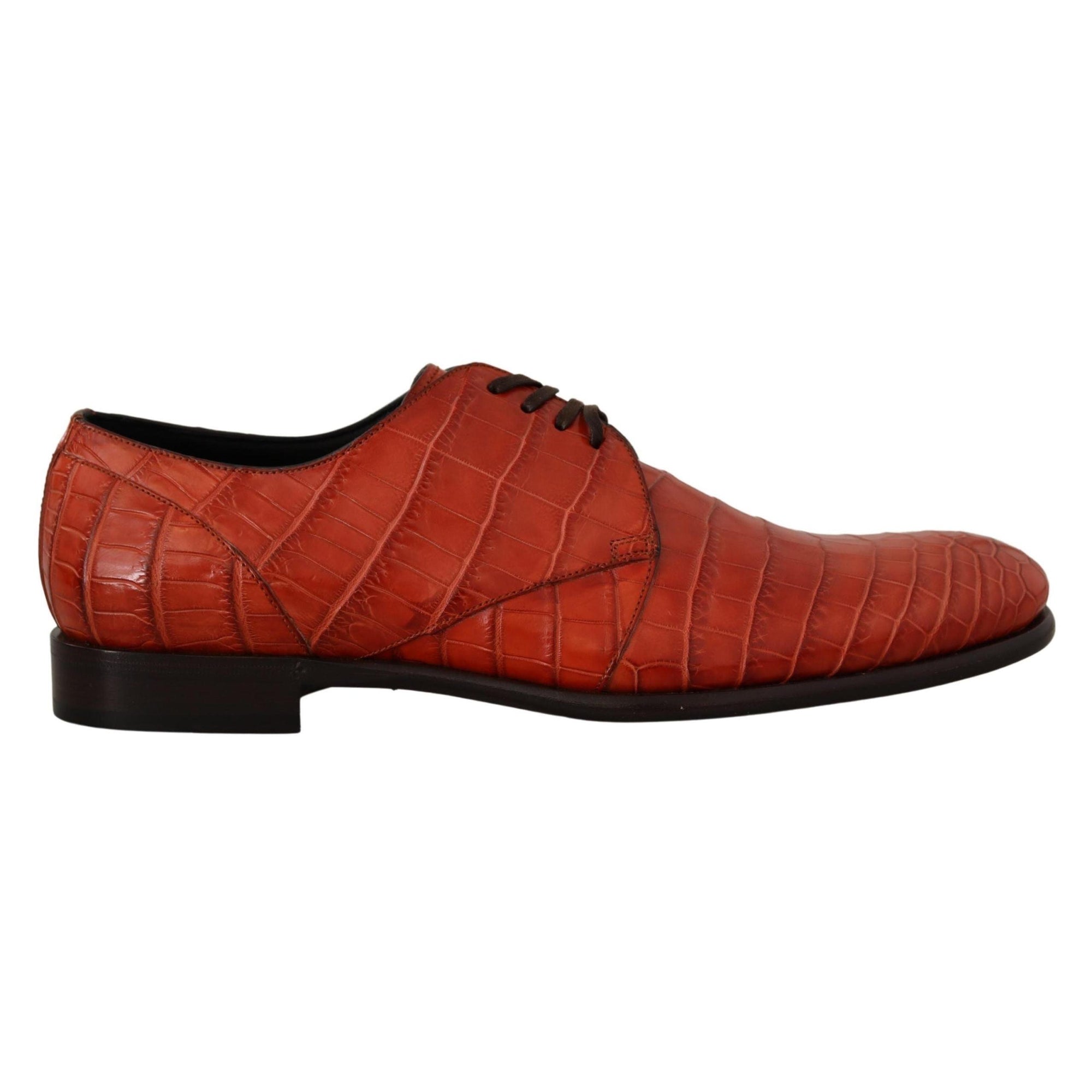 Dolce & Gabbana Exquisite Exotic Croc Leather Lace-Up Dress Shoes