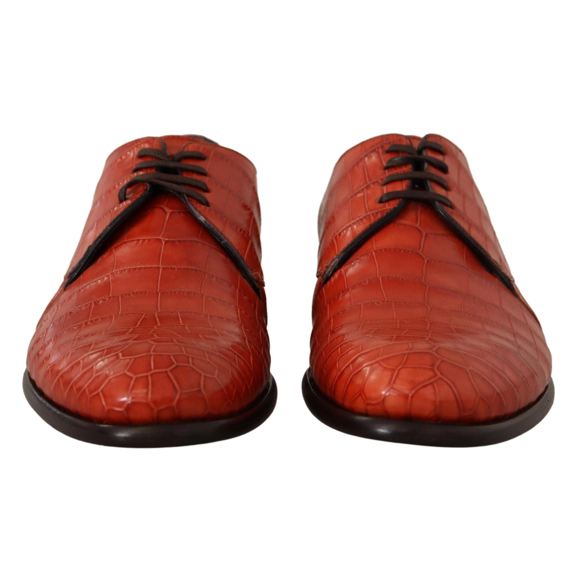 Dolce & Gabbana Exquisite Exotic Croc Leather Lace-Up Dress Shoes