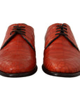 Dolce & Gabbana Exquisite Exotic Croc Leather Lace-Up Dress Shoes
