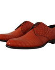 Dolce & Gabbana Exotic Orange Croc Leather Laceup Dress Shoes