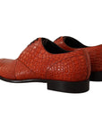 Dolce & Gabbana Exotic Orange Croc Leather Laceup Dress Shoes