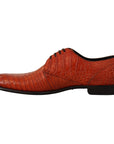 Dolce & Gabbana Exotic Orange Croc Leather Laceup Dress Shoes