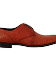 Dolce & Gabbana Exotic Orange Croc Leather Laceup Dress Shoes