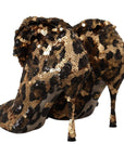 Dolce & Gabbana Elegant Leopard Sequin Knee-High Boots