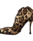 Dolce & Gabbana Elegant Leopard Sequin Knee-High Boots