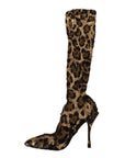 Dolce & Gabbana Elegant Leopard Sequin Knee-High Boots