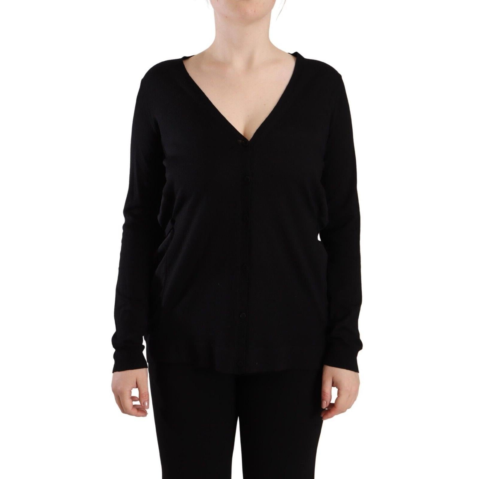 Dolce & Gabbana Elegant Black V-Neck Wool Pullover