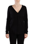 Dolce & Gabbana Elegant Black V-Neck Wool Pullover