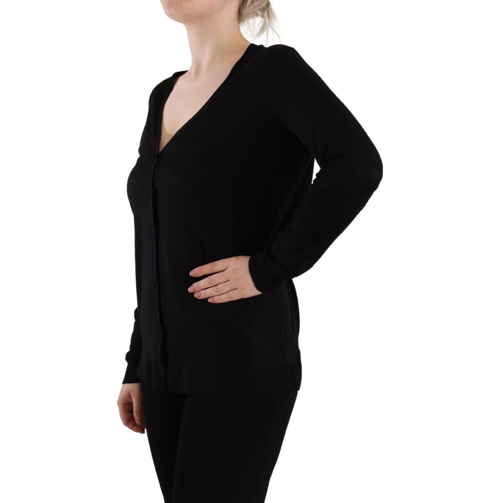 Dolce & Gabbana Elegant Black V-Neck Wool Pullover