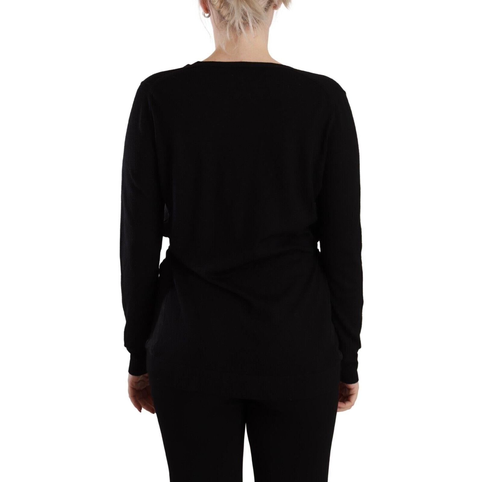 Dolce & Gabbana Elegant Black V-Neck Wool Pullover
