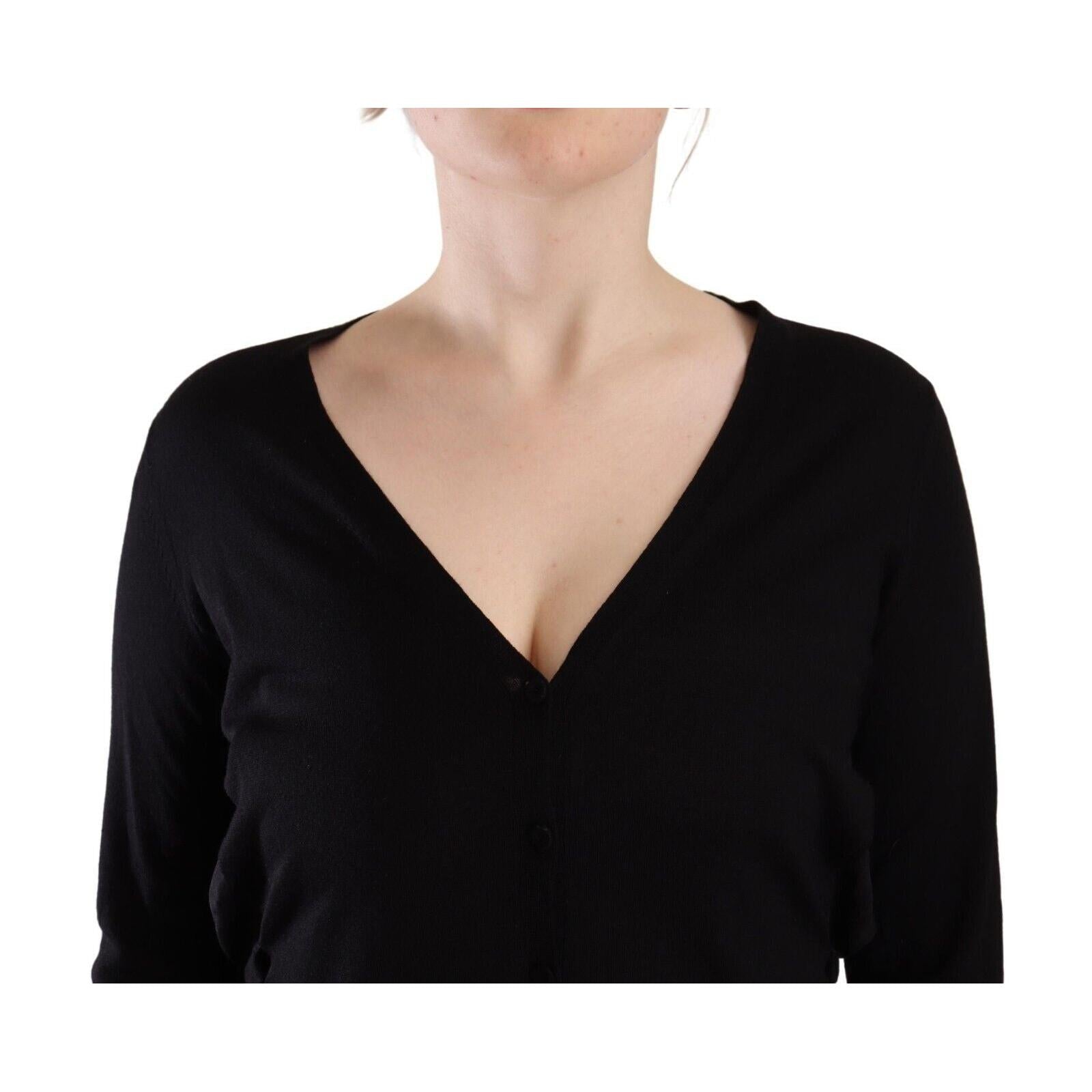Dolce & Gabbana Elegant Black V-Neck Wool Pullover