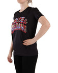 Dolce & Gabbana Chic Black Crew Neck Logo Tee
