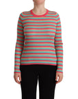 Dolce & Gabbana Elegant Striped Silk Crew Neck Pullover