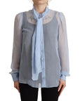 Dolce & Gabbana Elegant Silk Ascot Collar Blouse