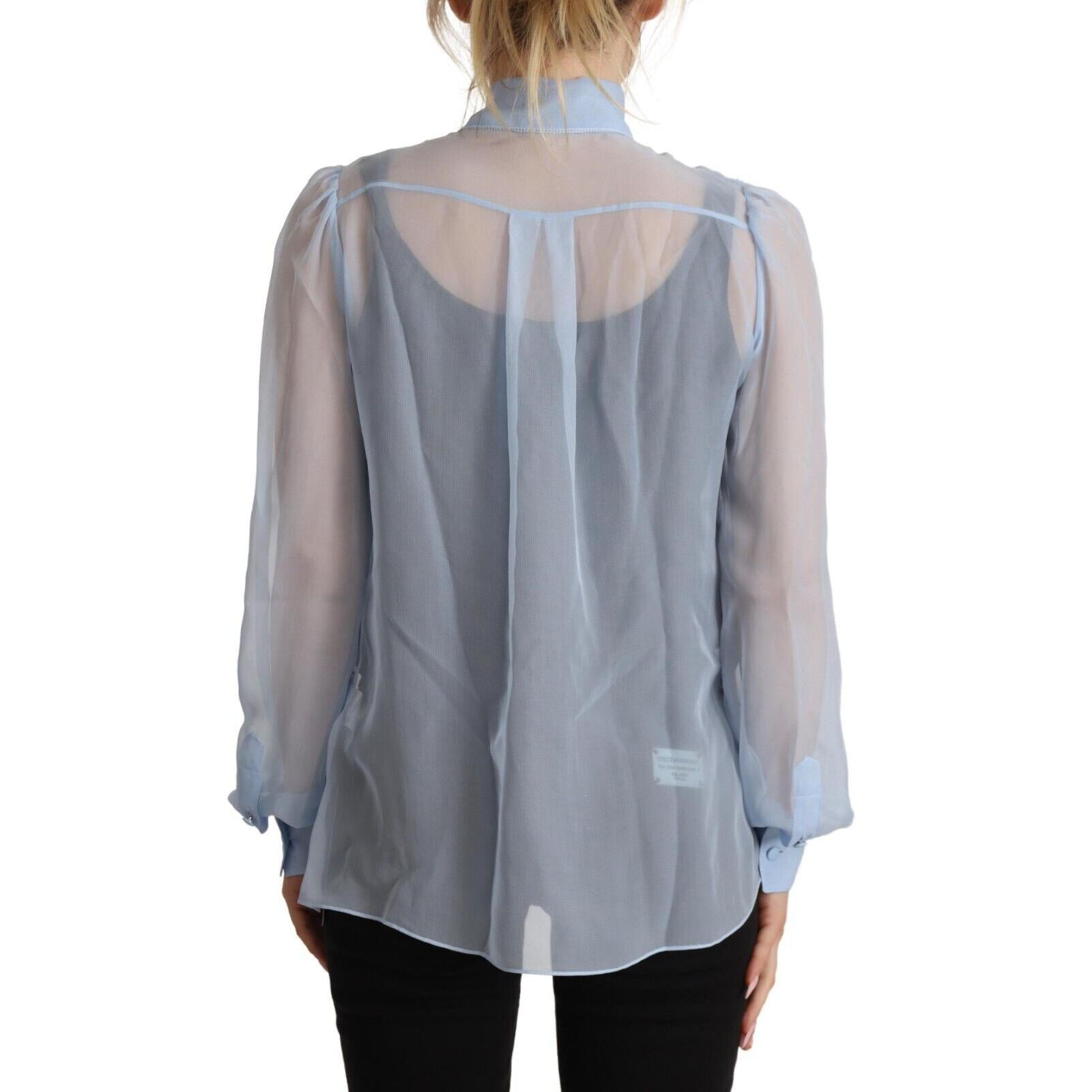 Dolce & Gabbana Elegant Silk Ascot Collar Blouse