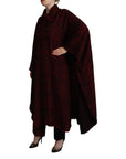 Dolce & Gabbana Elegant Red & Black Long Sleeve Overcoat Jacket