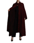 Dolce & Gabbana Elegant Red & Black Long Sleeve Overcoat Jacket