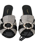 Dolce & Gabbana Crystal-Embellished Exotic Leather Sandals