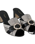Dolce & Gabbana Crystal-Embellished Exotic Leather Sandals
