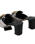Dolce & Gabbana Crystal-Embellished Exotic Leather Sandals