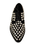 Dolce & Gabbana Elegant Crystal-Embellished Lace-Up Flats