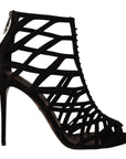 Dolce & Gabbana Elegant Black Suede Heels Sandals
