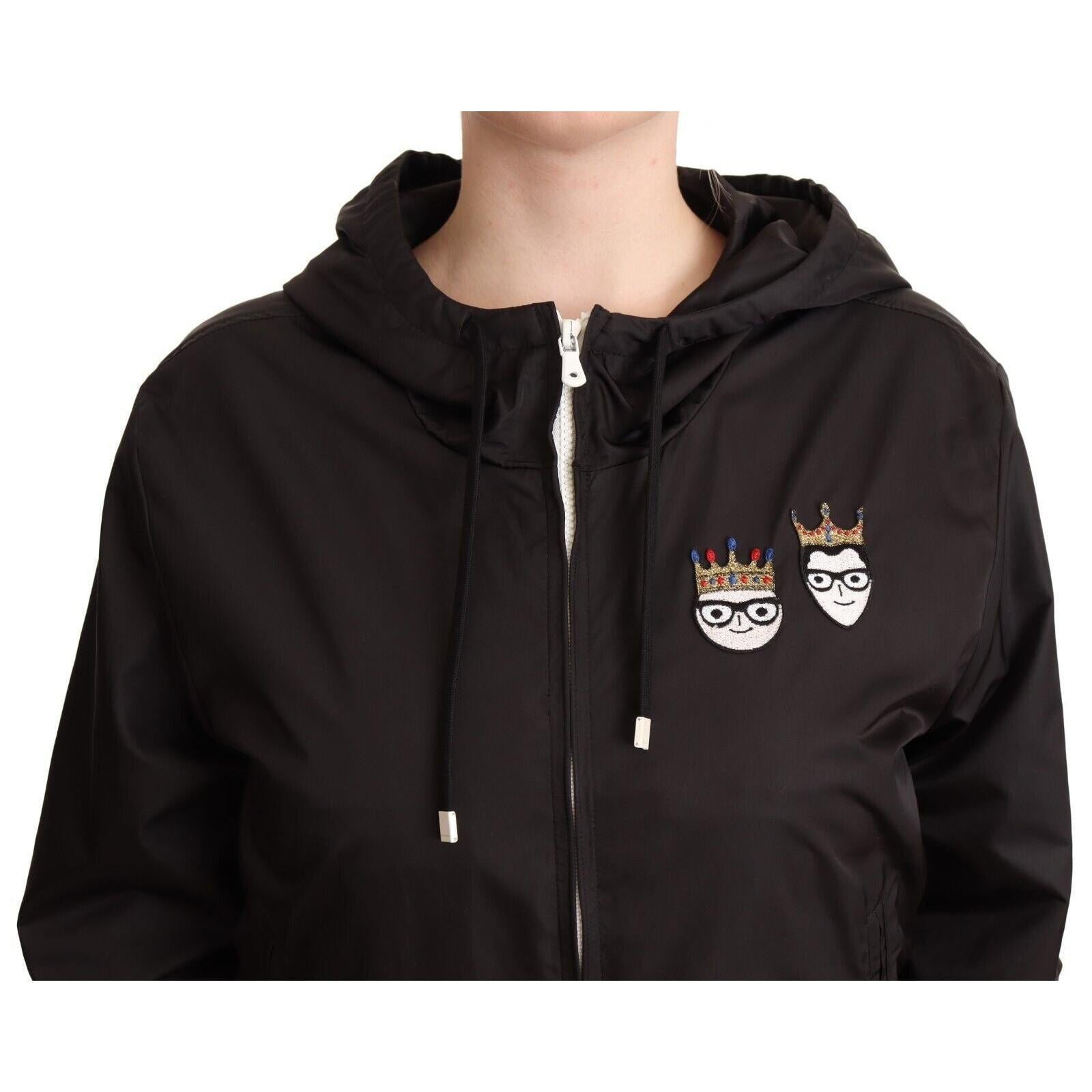 Dolce & Gabbana Elegant Black Bomber Jacket with Hood