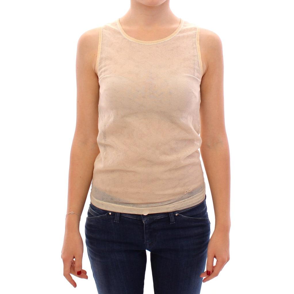 Dolce & Gabbana Elegant Beige Tank Top Blouse