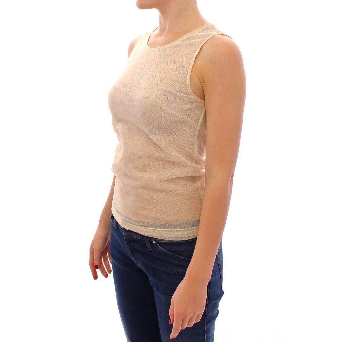 Dolce & Gabbana Elegant Beige Tank Top Blouse