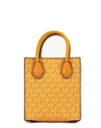 Michael Kors Mercer XS Honeycomb Gold Signature PVC North South Shopper Crossbody Bag